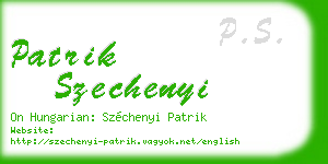 patrik szechenyi business card